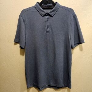 Lululemon Polo Shirt Mens Small Blue Short Sleeve Performance Golf Stretch